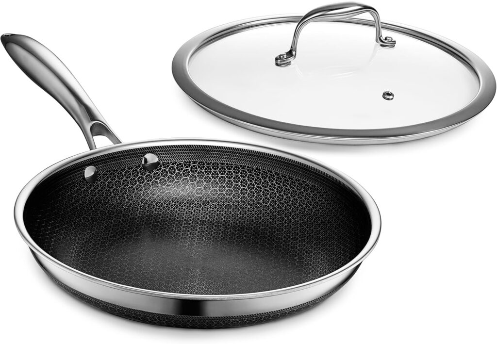 HexClad Hybride poêle antiadhésive 25,4cm compatible induction